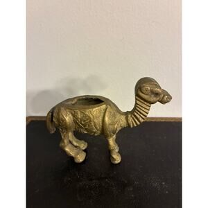 Vintage Solid Brass Camel Planter Small Succulent Holder